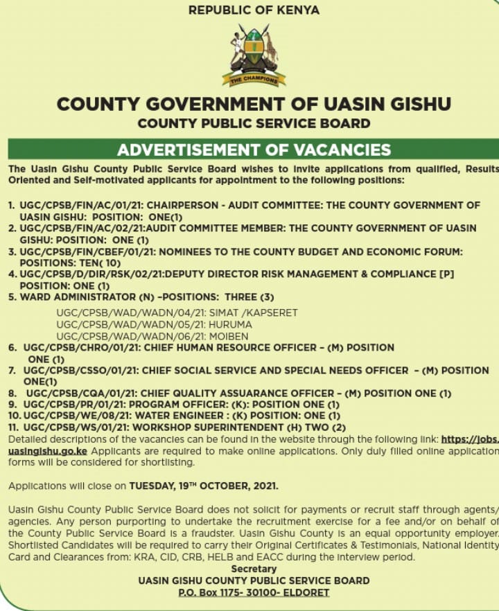 Uasin Gishu County Jobs